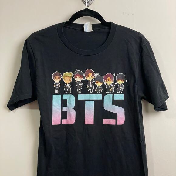 Port & Company BTS Small short sleeve T-shirt black band K-Pop casual fandom - Picture 2 of 7